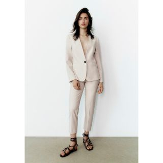 最高品質の ZARA シアサッカーセットアップ 34サイズ パンツスーツ上下