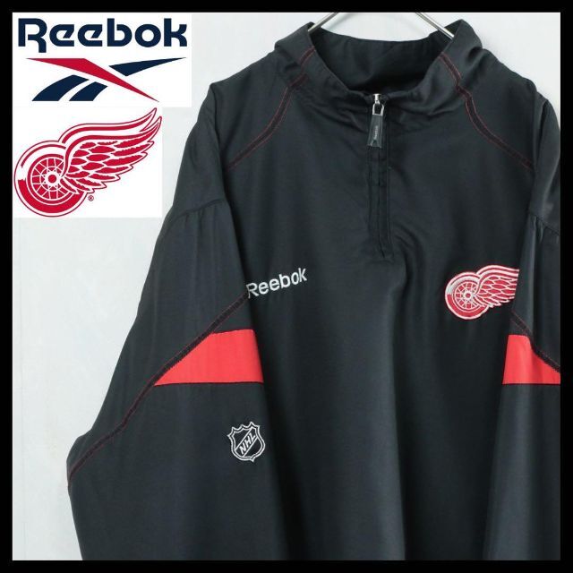 希少】リーボック NHL レッドウィングス ナイロンジャケット ハーフ