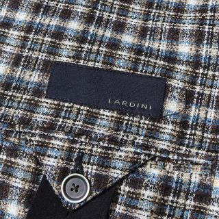 LARDINI ラルディーニ ジャケット ブートニエール付き コットン ポリ 2B テーラードジャケット JK.958 近年モデル ネイビー 紺 L イタリア製 ブランド アウター ブレザー フォーマル オフィス カジュアル 【メンズ】