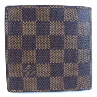 ルイヴィトン(LOUIS VUITTON)の【LOUIS VUITTON】ルイ・ヴィトン ポルトフォイユ・マルコ N61675 ダミエキャンバス 茶 CA0089 メンズ 二つ折り財布(折り財布)