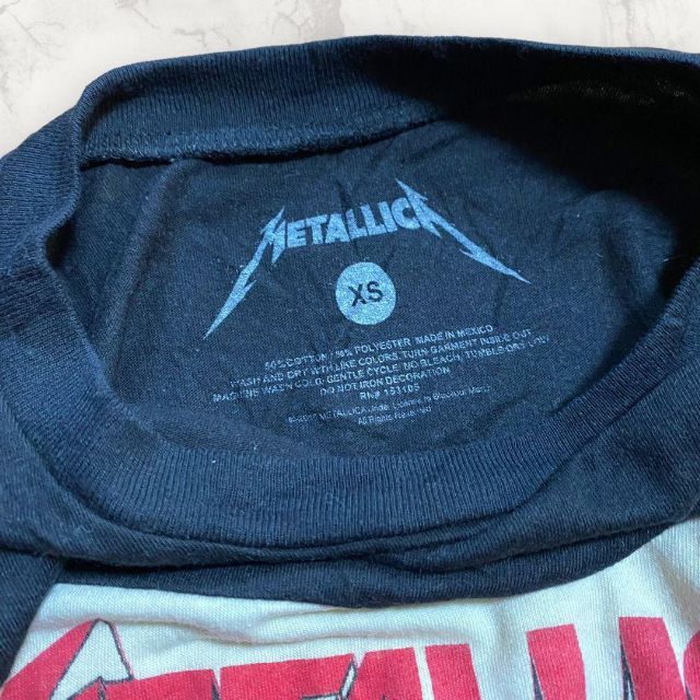 S195 古着 METALLICA 白 メタリカ　ツアー　ラグラン　バンド T メンズのトップス(Tシャツ/カットソー(半袖/袖なし))の商品写真