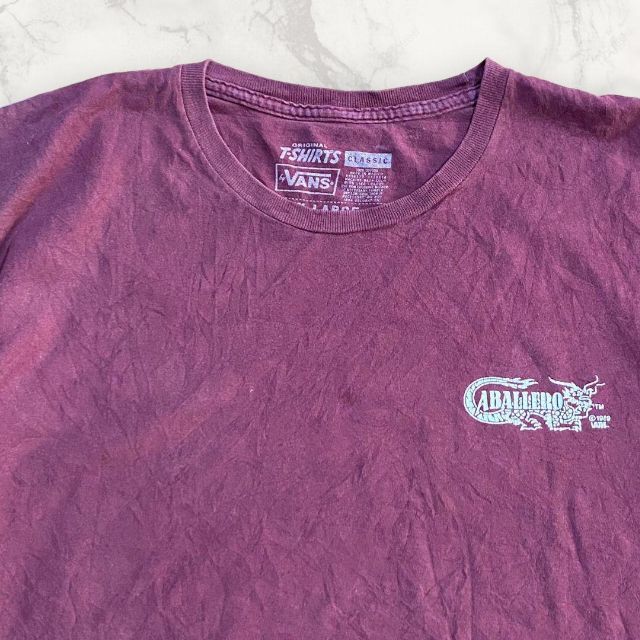 S192 古着 VANS 紫 バンズ　CABALLERO ワンポイント Tシャツ メンズのトップス(Tシャツ/カットソー(半袖/袖なし))の商品写真