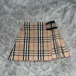 バーバリー(BURBERRY)のBURBERRY プリーツスカート ノバチェック ベルト有り　4y104cm(ひざ丈スカート)