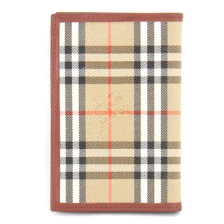 BURBERRY - 『USED』 BURBERRY バーバリー 手帳カバー キャンバス/レザー  ベージュ【中古】