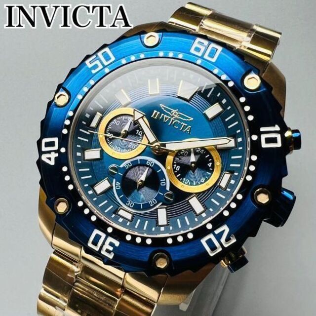 INVICTA - ゴールド＆ブルー【新品】インビクタ プロダイバー メンズ ...