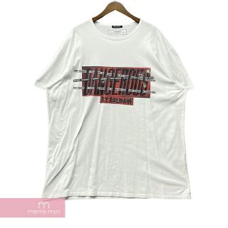 バルマン(BALMAIN)のBALMAIN Dangerous Print Tee RH01060I150 バルマン デンジャラスプリントTシャツ 半袖カットソー ロゴ ホワイト×レッド×ブラック サイズXL【230509】【中古-A】【me04】(Tシャツ/カットソー(半袖/袖なし))