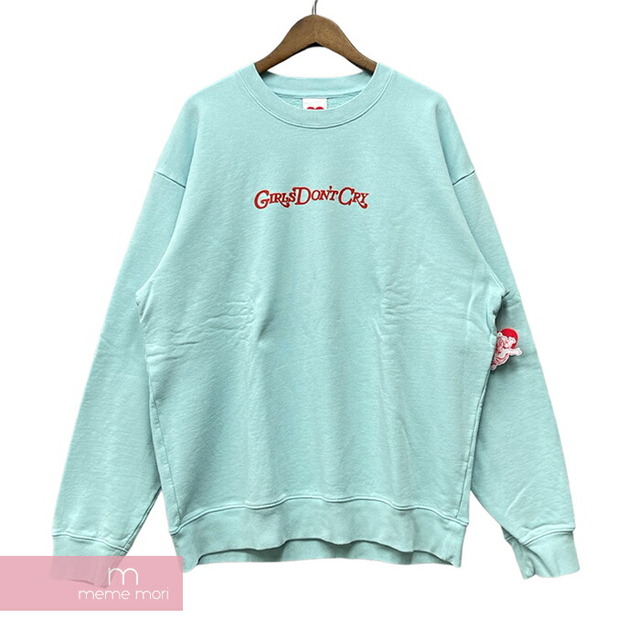 Girls Don't Cry 2023SS Angel Crewneck Baby Blue ガールズドントクライ エンジェルクルーネック ベビーブルー スウェット トレーナー ロゴプリント 天使 ハート ライトブルー サイズL【230509】【新古品】【me04】