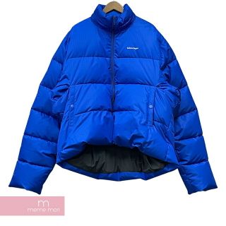 バレンシアガ(Balenciaga)のBALENCIAGA 2019SS C Shape Puffer Jacket 556240 TYD33 バレンシアガ Cシェイプパファージャケット 中綿ブルゾン ロゴプリント ブルー サイズ52【230509】【新古品】(スニーカー)