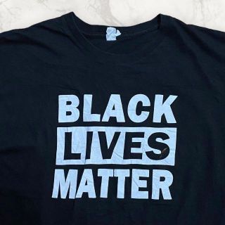 S162 古着 黒 BLACK LIVES MATTERS　黒人　差別 Tシャツ(Tシャツ/カットソー(半袖/袖なし))