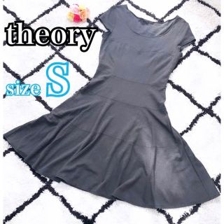 セオリー(theory)のtheory ♡美品♡ 半袖 Aライン サマー ワンピース S セオリー グレー(ひざ丈ワンピース)