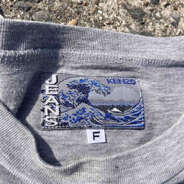 【90s北斎タグ】KENZO 刺繍ロゴ シングルステッチ ビンテージTシャツ