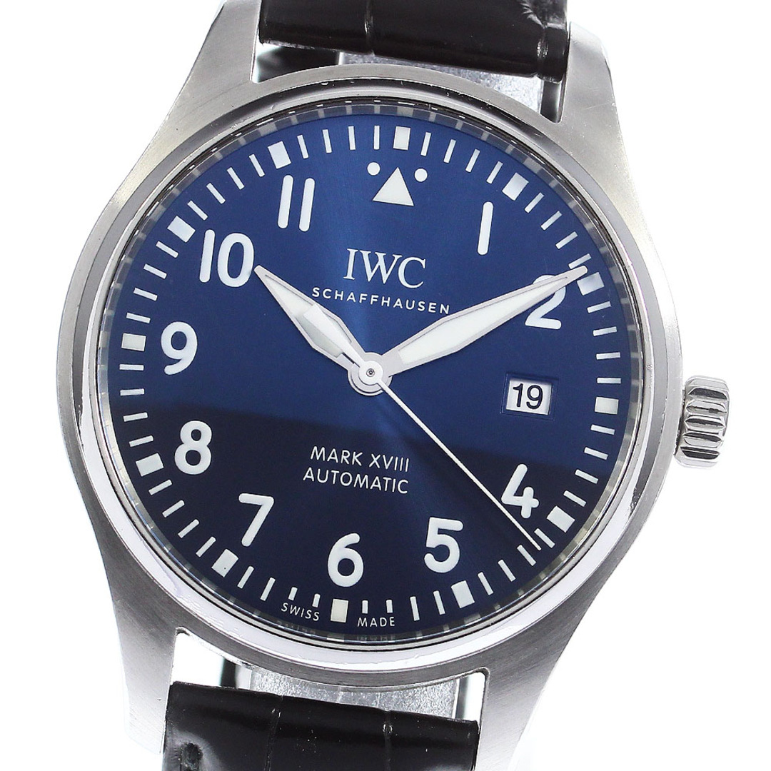 軽いダメージひびわれ針IWC IWC SCHAFFHAUSEN IW327010 パイロットウォッチ マークXVIII デイト 自動巻き メンズ 箱・保証書付き_748860