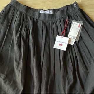 ユニクロ(UNIQLO)のお値下げ　未使用品　ロングスカート  黒　イネス　UNIQLO サイズ　70 (ロングスカート)