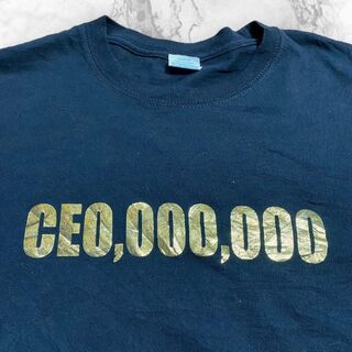 S160 古着 PORT 黒 CEO　社長　一億　億万長者 Tシャツ(Tシャツ/カットソー(半袖/袖なし))