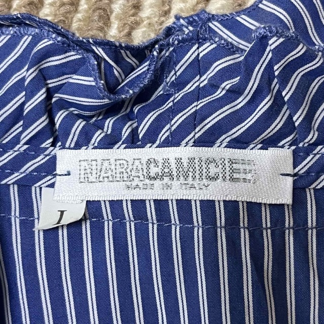 NARACAMICIE(ナラカミーチェ)のNARACAMICIEナラカミーチェストライプブラウス レディースのトップス(シャツ/ブラウス(半袖/袖なし))の商品写真