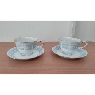 ノリタケ(Noritake)のレースウッドゴールド カップ＆ソーサー　ペア(食器)