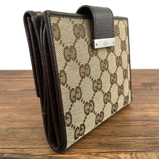 極美品 GUCCI Wホック財布 115094 GGキャンバス 308-