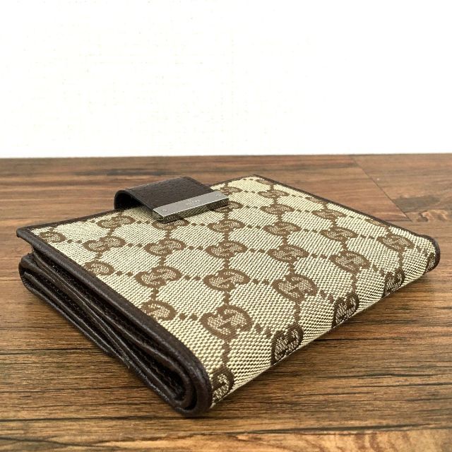 極美品 GUCCI Wホック財布 115094 GGキャンバス 308-