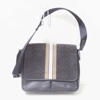 コーチ(COACH)の美品 COACH コーチ C5387 シグネチャー ショルダーバッグ 1点 ブラック メンズ AY3582C (ショルダーバッグ)