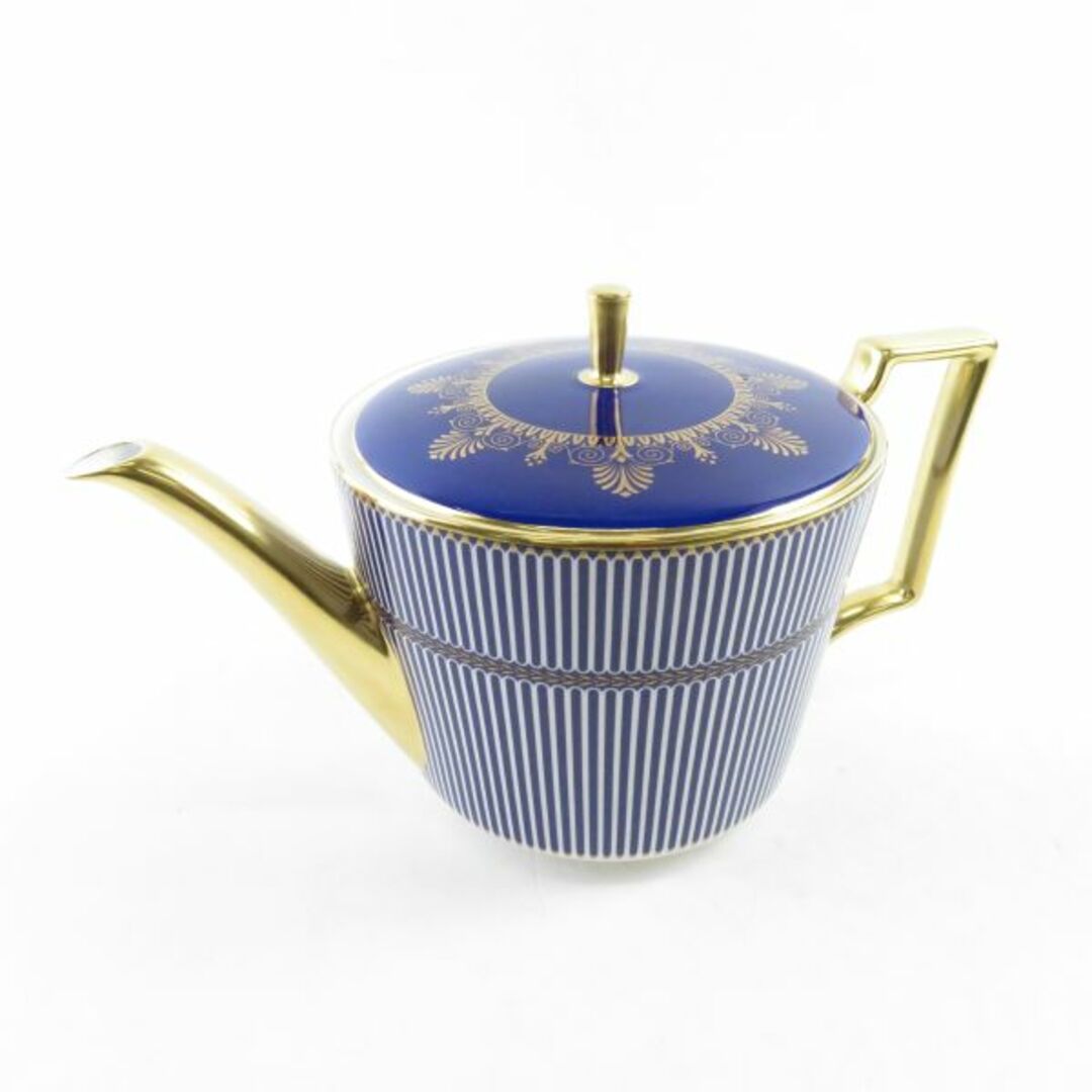 美品 WEDGWOOD ウェッジウッド ANTHEMION BLUE アンセミオンブルー ティーポット 1点 英国 希少 レア SY5926H