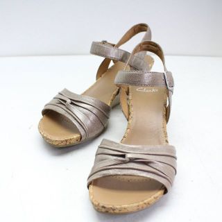 クラークス(Clarks)の  美品 Clarksクラークス 本革ウェッジサンダル 5.5/C14 (サンダル)