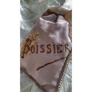 フランス アンティーク シルク刺繍 ポシェット ボアシエ-