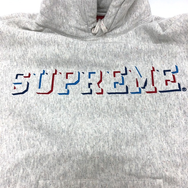 シュプリーム Supreme 0AW Drop Shadow Hooded Sweatshirt  ドロップシャドウフーデット アパレル/フーディ/ロゴ スウェットシャツ パーカー コットン グレー 美品 4