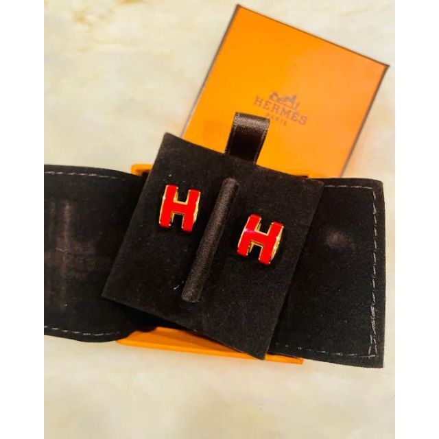 Hermes - HERMES ポップHピアス レッド&ゴールドの通販 by Beak's shop