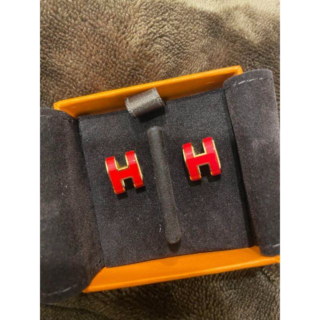 Hermes - HERMES ポップHピアス レッド&ゴールドの通販 by Beak's shop