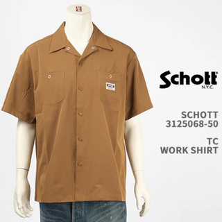 ショット(schott)の未使用！schott ワークシャツ　キャメル(シャツ)