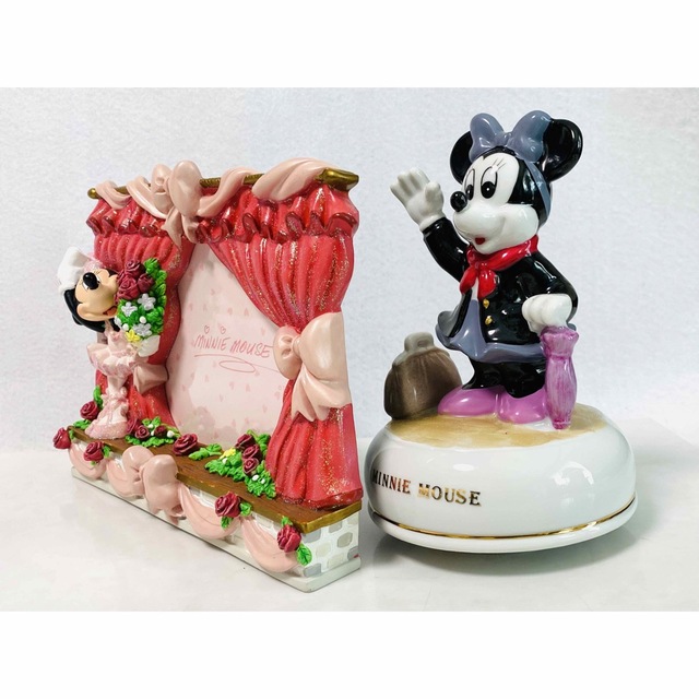 Disney(ディズニー)の【 美品 】Disney ミニーマウス  陶器製オルゴール & フォトフレーム インテリア/住まい/日用品のインテリア小物(オルゴール)の商品写真