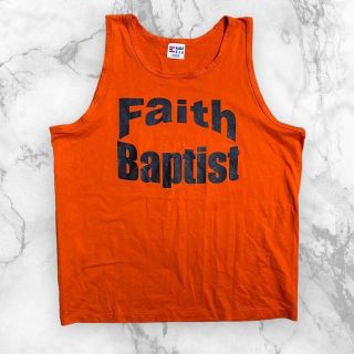 S158 90s USA製 Faith Baptist　カレッジ タンクトップ(タンクトップ)