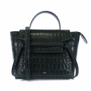 セリーヌ(celine)のセリーヌ マイクロ ベルトバッグ ハンドバッグ ショルダーバッグ クロコ型押し(ハンドバッグ)