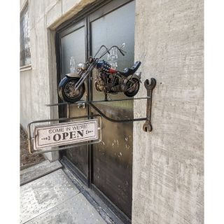 アメリカンバイク バイク屋 壁掛け看板 OPEN&CLOSED サインボード(店舗用品)