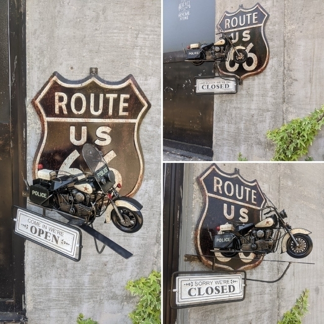 アメリカンバイク バイク屋 壁掛け看板 OPEN&CLOSED サイン アメリカンバイク バイク屋 壁掛け看板 OPEN&CLOSED サイン