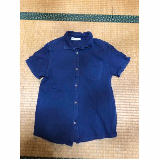 ザラキッズ(ZARA KIDS)のZARA kids 前開きポロシャツ　ネイビー　152(Tシャツ/カットソー)