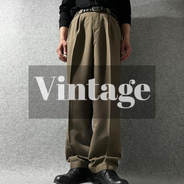 ART VINTAGE - 【vintage】ワイド 2タック ジャガード スラックス ...
