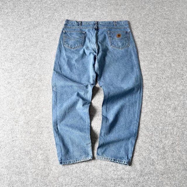 carhartt - 【カーハート】革ロゴ タグ ワイド ルーズ 色落ち デニム ...