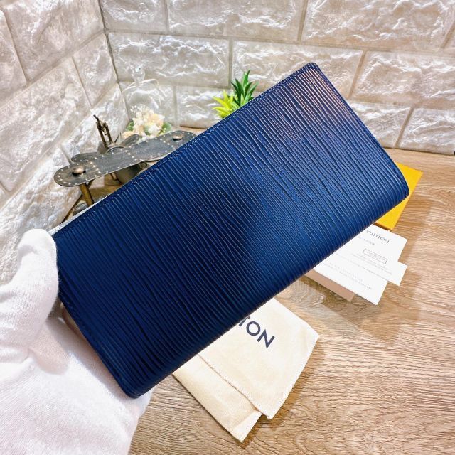 人気を誇る VUITTON LOUIS - ブランド 青 長財布 ポルトフォイユ