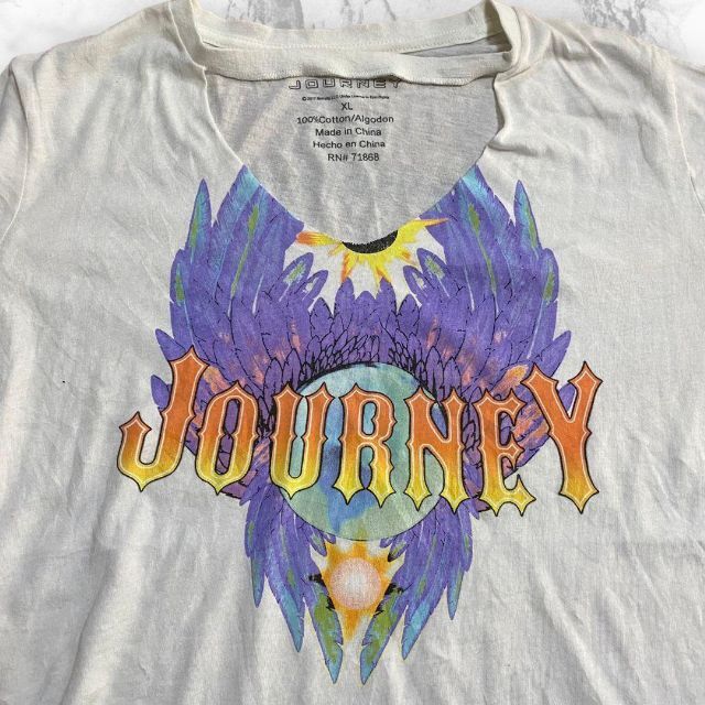 S136 古着 JOURNEY 白 ジャーニー　ツアー　ロック　バンド Tシャツ メンズのトップス(Tシャツ/カットソー(半袖/袖なし))の商品写真