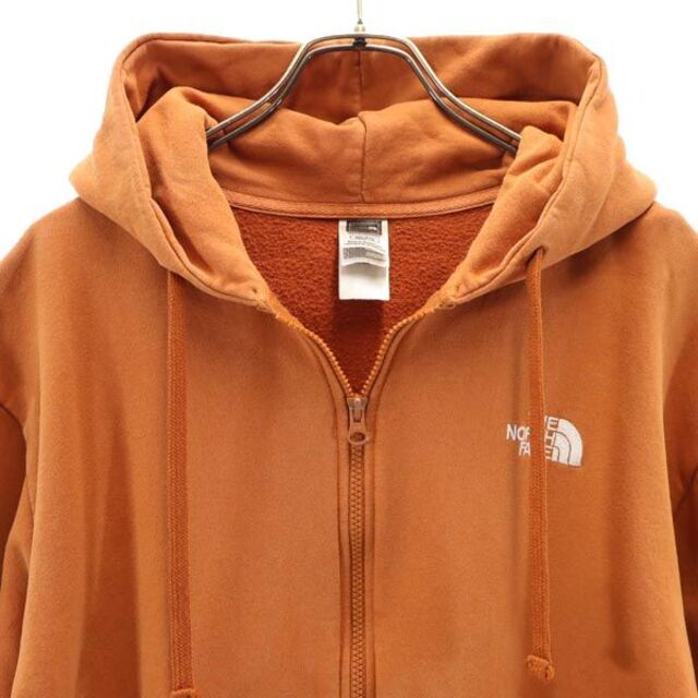 ノースフェイス アウトドア ジップパーカー XXL ブラウン系 THE NORTH FACE ロゴ刺繍 裏起毛 メンズ 【中古】 【230510】