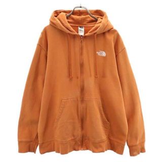 ノースフェイス アウトドア ジップパーカー XXL ブラウン系 THE NORTH FACE ロゴ刺繍 裏起毛 メンズ 【中古】 【230510】