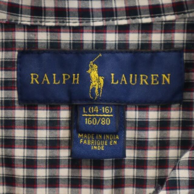 Ralph Lauren(ラルフローレン)のラルフローレン ボタンダウン チェック柄 シャツ 160cm 黒×白×赤 RALPH LAUREN キッズ 【中古】  【230510】 メール便可 キッズ/ベビー/マタニティのキッズ服男の子用(90cm~)(ジャケット/上着)の商品写真