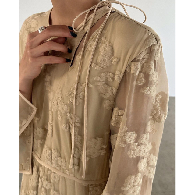 Clane BULGED FLOWER JACQUARD ONE PIECE ロングワンピース