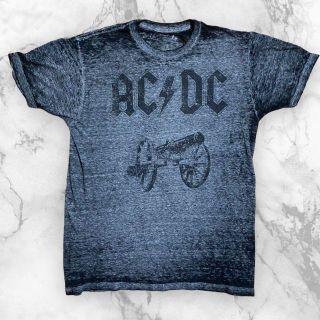 S9113 古着 ACDC グレー 霜降り　エーシーディーシー　バンド Tシャツ(Tシャツ/カットソー(半袖/袖なし))