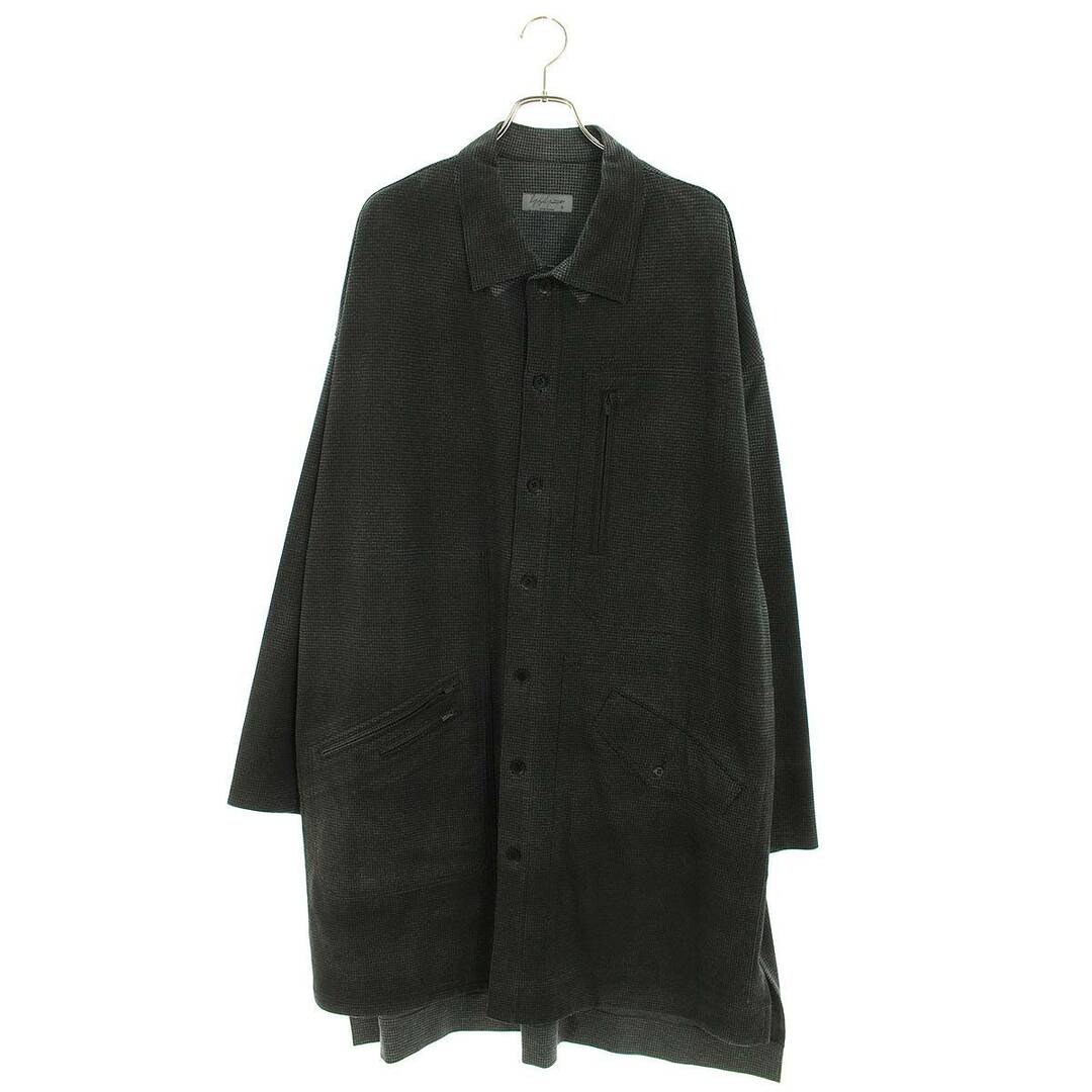 Yohji Yamamoto POUR HOMME(ヨウジヤマモトプールオム)のヨウジヤマモトプールオム チェック柄ロングシャツコート  メンズ メンズのジャケット/アウター(その他)の商品写真