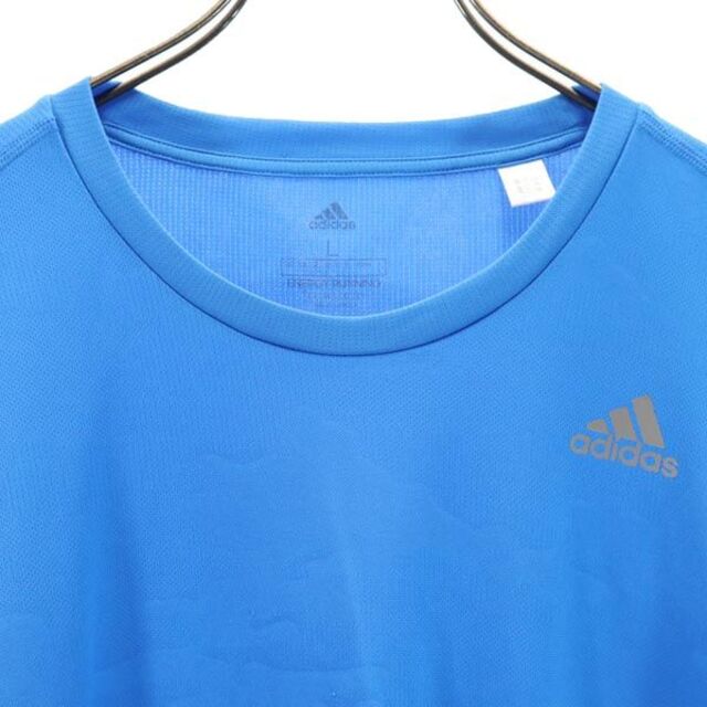 アディダス スポーツ 長袖 Tシャツ トレーニングウェア L 青 adidas ランニング メンズ 【中古】 【230510】 メール便可