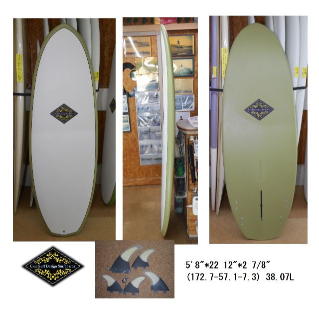 CMC SURF ORIGINAL SURFBOARDS 5'8 　フィン付