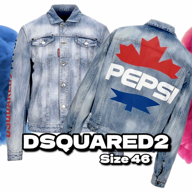 DSQUARED2(ディースクエアード)の【美品】DSQUARED2  ★PEPSI ブリーチデニムジャケット 46サイズ メンズのジャケット/アウター(Gジャン/デニムジャケット)の商品写真