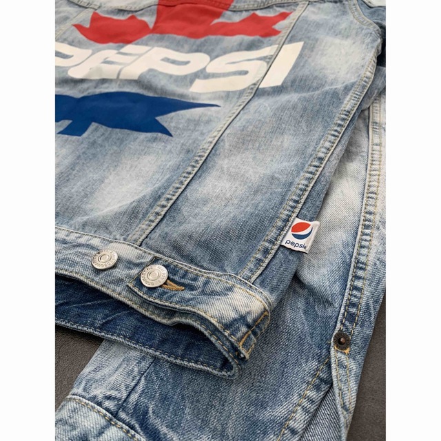 DSQUARED2(ディースクエアード)の【美品】DSQUARED2  ★PEPSI ブリーチデニムジャケット 46サイズ メンズのジャケット/アウター(Gジャン/デニムジャケット)の商品写真